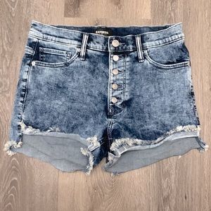 Express Acid Wash Denim Shorts